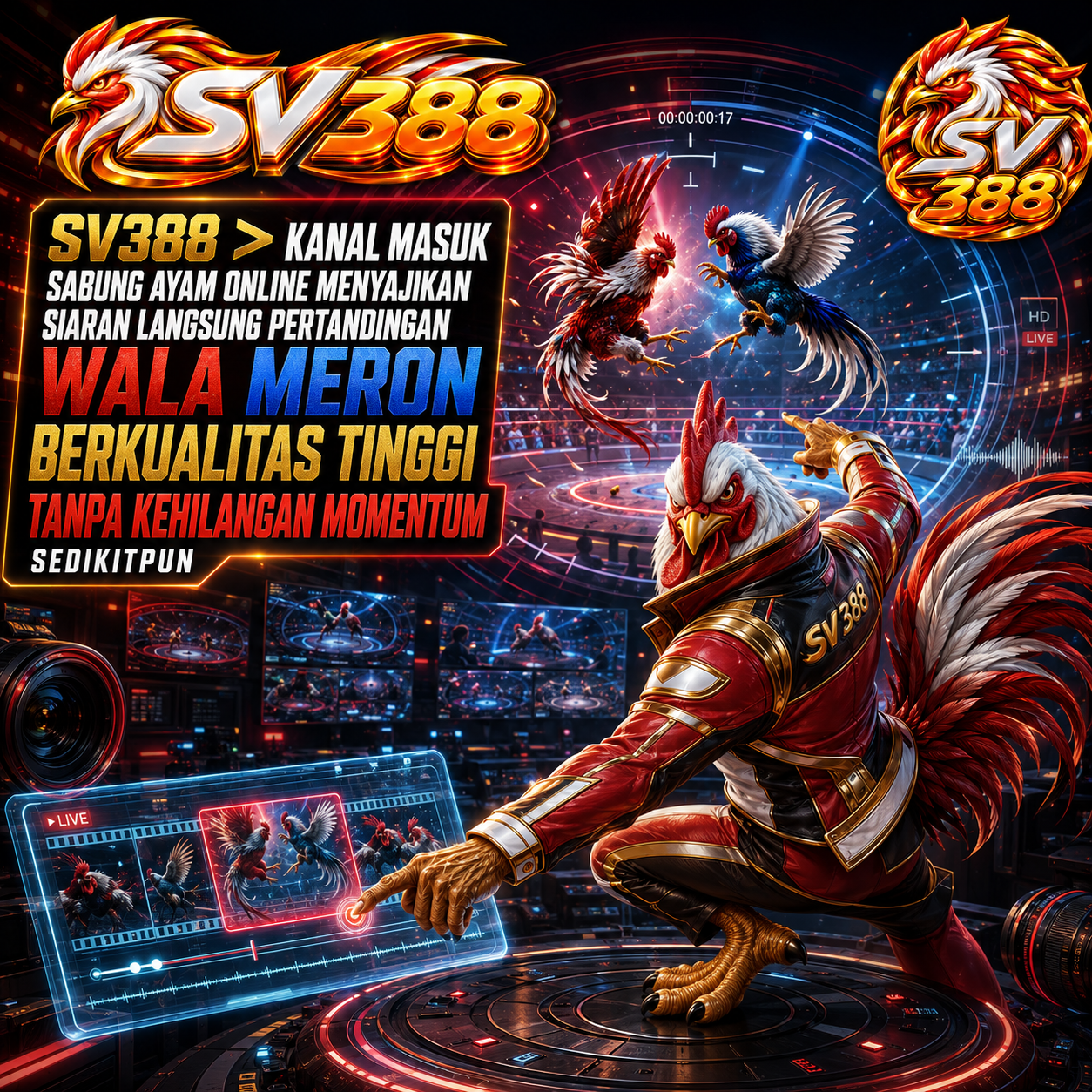 SV388 > Kanal Masuk Sabung Ayam Online Menyajikan Siaran Langsung Pertandingan Wala Meron Berkualitas Tinggi Tanpa Kehilangan Momentun Sedikitpun